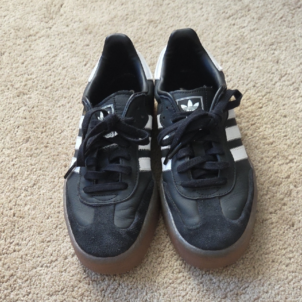 Adidas Black and White Sambas Size 9.5